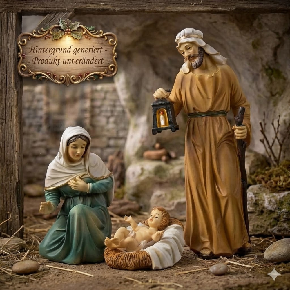 Wunderschöne Krippenfiguren Heilige Familie 4-tlg., ca. 24 cm, K 202-01